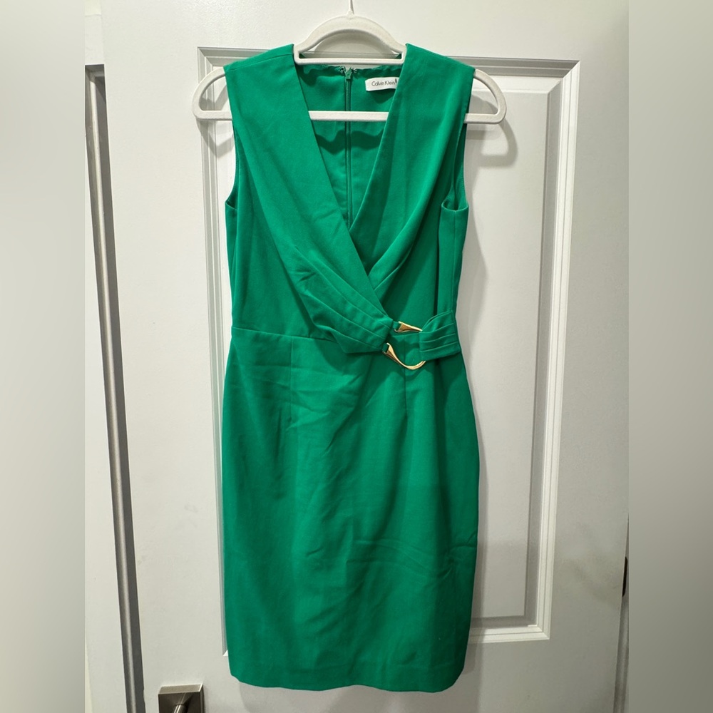 Calvin Klein Vibrant Green Midi Dress